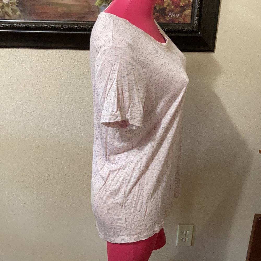 New with Tags! F & F Pink Blush Heathered Short Sleeve Shirt Stretch Women’s 8 - Picture 4 of 9